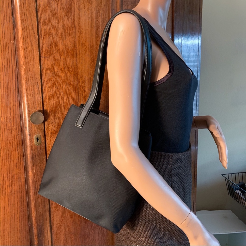 Coach “Mercer” Twill/leather trim handbag